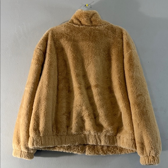UGG Women’s Teddy Fleece Zip Jacket Beige Sherpa Cozy Winter Coat - Size XL - Picture 6 of 9